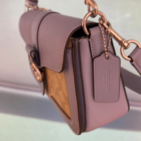 Coach Georgie Shoulder Bag In Signature Canvas Light Khaki / Marble Blue - Picture 5 of 16